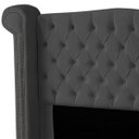 Ver imagem 3 de Cabeceira Casal King Size Estofada para Cama Box Ayla Veludo Cinza Escuro