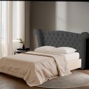 Ver imagem 2 de Cabeceira Casal King Size Estofada para Cama Box Ayla Veludo Cinza Escuro