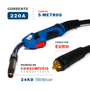 Ver imagem 2 de Tocha Mig 240a 24kd 5m Euroconector Esab Boxer Lynus V8 Tork Padrão de Consumíveis Tbi/binzel