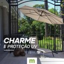 Ver imagem 2 de Ombrelone Lateral Saba Rivatti 300 cm em Alumínio com Base em Cruz e Capa em Poliéster Fendi