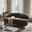 Ver imagem 1 de Namoradeira Sofá Feijão Moscou 150cm Orgânica Suede Cinza
