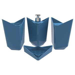 Kit Banheiro Prisma Crippa com 4 Peças (porta Escova, Porta Sabonete Líquido, Porta Algodão e