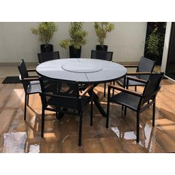 Mesa de 1,40m + 6 Cadeiras Alumínio e Tela para Área Externa - 2