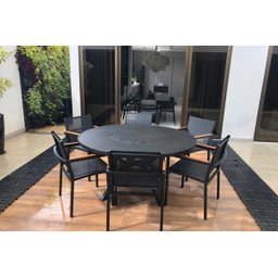Mesa de 1,40m + 6 Cadeiras Alumínio e Tela para Área Externa - 4