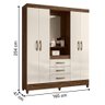 Cômoda e Roupeiro com Espelho Cairo Castanho Wood Off White - 8