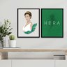Kit 2 Quadros Deusa Grega Hera- Deusa Das Mulheres 45x34cm:madeira Preta - 1