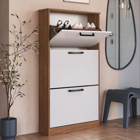 Sapateira Melissa 3 Portas Freijo/branca - Irm Móveis