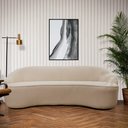 Ver imagem 2 de Sofá Curvo Montserrat 230cm 04 Lugares Linho Sintético Areia - Nexta Casa