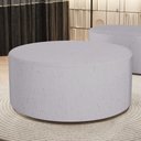 Ver imagem 1 de Puff Redondo Orgânico para Living 90cm Lola W01 Linho Cinza - Lyam Decor