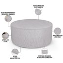 Ver imagem 3 de Puff Redondo Orgânico para Living 90cm Lola W01 Linho Cinza - Lyam Decor