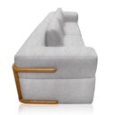 Ver imagem 3 de Sofá Scott 3 Lugares Fixo 220cm Cinza Bouclé com Aplique em Madeira Lucadi Home