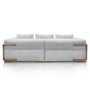 Ver imagem 5 de Sofá Scott 3 Lugares Fixo 220cm Cinza Bouclé com Aplique em Madeira Lucadi Home