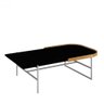 Mesa Centro Vogue 130 Cm Cor Natural com Preto e Metal Champanhe - 1
