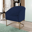 Ver imagem 2 de Kit 2 Poltronas Decorativa Luana Base Ferro Dourada Suede - Twdecora