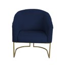 Ver imagem 4 de Kit 2 Poltronas Decorativa Luana Base Ferro Dourada Suede - Twdecora