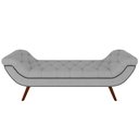 Ver imagem 5 de Kit Cabeceira Cama Box Queen 160 Cm Madrid com Puff Recamier Santorini Veludo Cinza - Lyam Decor