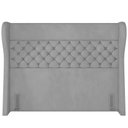 Ver imagem 4 de Kit Cabeceira Cama Box Queen 160 Cm Madrid com Puff Recamier Santorini Veludo Cinza - Lyam Decor
