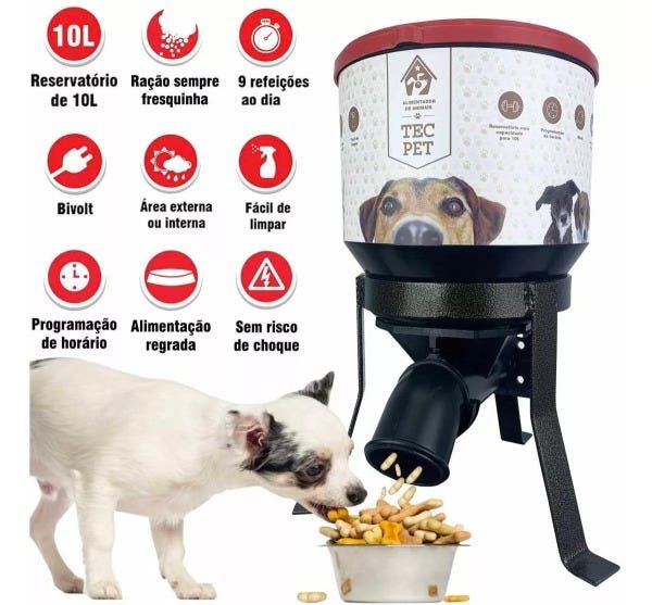 Alimentador automático para cães e gatos com reservatório de 10 litros - 4