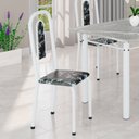 Ver imagem 2 de Cadeiras para Sala de Jantar 6 Unidades Lívia Branco/Preto Floral