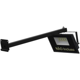 Suporte Refletor Inclinado Parede Braço 40 Cm Preto - 9