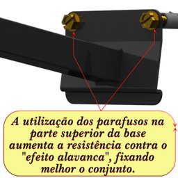 Suporte Refletor Inclinado Parede Braço 40 Cm Preto - 6