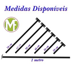 Suporte Refletor Inclinado Parede Braço 40 Cm Preto - 10