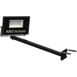 Suporte Refletor Inclinado Parede Braço 40 Cm Preto - 2