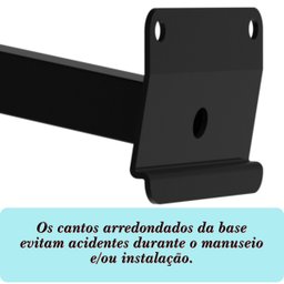Suporte Refletor Inclinado Parede Braço 40 Cm Preto - 8