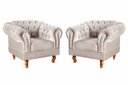 Ver imagem 1 de Kit 2 Poltronas Decorativas Capitonê Chesterfield Dom Pedro - Suede Bege