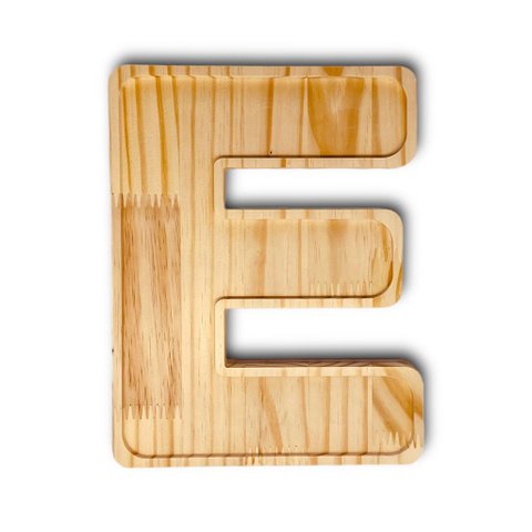 Petisqueira Letra e Tabua com Rebaixo Madeira Pinus Cesta Presente Decoração Mesa Posta - Woodspot