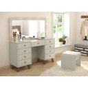 Ver imagem 3 de Penteadeira Camarim Eloá com Espelho Luz de Led com Banqueta Mesa de Maquiagem Off White Patrimar