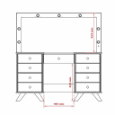 Ver mais imagens de Penteadeira Camarim Eloá com Espelho Luz de Led com Banqueta Mesa de Maquiagem Off White Patrimar