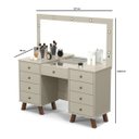 Ver imagem 7 de Penteadeira Camarim Eloá com Espelho Luz de Led com Banqueta Mesa de Maquiagem Off White Patrimar