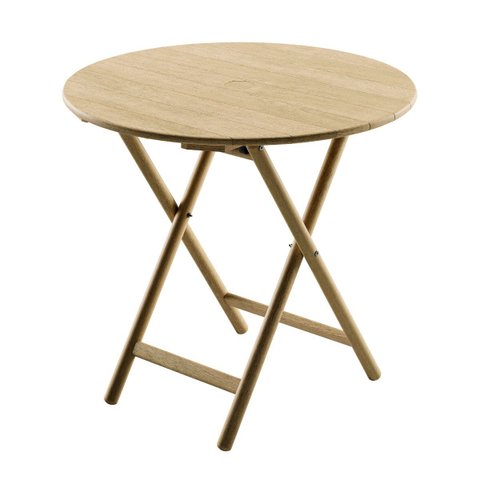 Mesa Dobrável Redonda Tramontina Bossa 80x75 Cm em Madeira Tauari Natural
