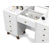 Penteadeira Camarim Eloá com Gavetas Mesa de Maquiagem Espelho Luz com Banqueta Branco Patrimar - 7