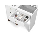 Ver imagem 3 de Penteadeira Quarto Camarim com 5 Gavetas Mesa Maquiagem Led Retro Mel Branco Patrimar