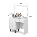 Ver imagem 5 de Penteadeira Quarto Camarim com 5 Gavetas Mesa Maquiagem Led Retro Mel Branco Patrimar