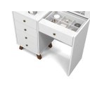 Ver imagem 4 de Penteadeira Quarto Camarim com 5 Gavetas Mesa Maquiagem Led Retro Mel Branco Patrimar