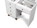 Ver imagem 4 de Penteadeira Quarto Camarim com 5 Gavetas Mesa Maquiagem Led Retro Mel Branco Patrimar