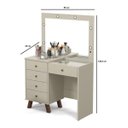 Ver imagem 5 de Penteadeira com Espelho Camarim Mel com Luz de Led 5 Gavetas Mel Off White Patrimar