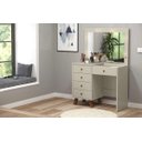 Ver imagem 2 de Penteadeira com Espelho Camarim Mel com Luz de Led 5 Gavetas Mel Off White Patrimar