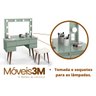 Penteadeira Camarim Strass com Led e Banqueta Verde Bellagio - Patrimar Móveis - 3