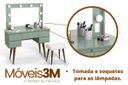 Ver imagem 3 de Penteadeira Camarim Strass com Led e Banqueta Verde Bellagio - Patrimar Móveis