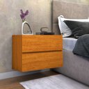 Ver imagem 1 de Mesa de Cabeceira Eros Parede Suspenso 2 Gavetas   