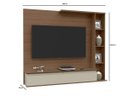 Ver imagem 5 de Painel para Tv até 52 Polegadas 1 Porta 4 Nichos Sublime Canelato com Off White