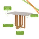 Ver imagem 4 de Conjunto Sala de Jantar Mesa Téssera 120 Tampo Vidro Off White com 4 Cadeiras Téssera - Lopas Amendo