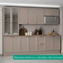 Ver imagem 2 de Cozinha Armario 7 Peças Cristaleira Balcao com Tampo 270 cm Unna Gris Poliman