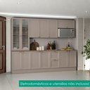Ver mais imagens de Cozinha Armario 7 Peças Cristaleira Balcao com Tampo 270 cm Unna Gris Poliman