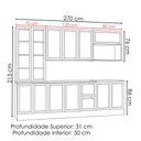 Ver imagem 3 de Cozinha Armario 7 Peças Cristaleira Balcao com Tampo 270 cm Unna Gris Poliman