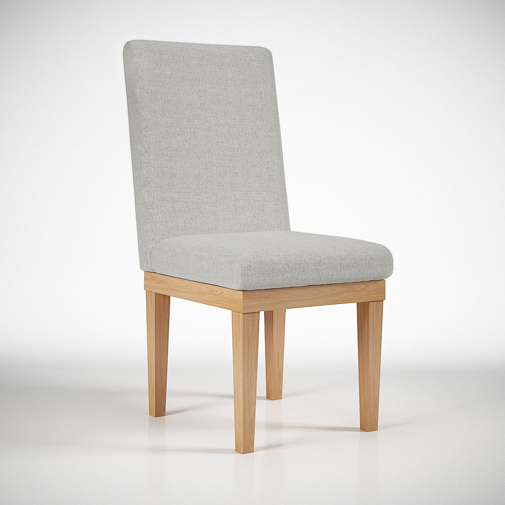 Cadeira Estofada Reforçada para Mesa de Jantar Luxo Linho Cor:Linho Cinza Claro
